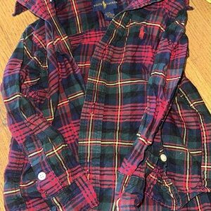 Ralph Lauren Kids Tartan Plaid Shirt - Red, Green, and Yellow